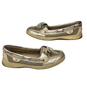 Sperry Gold Metallic Boat Shoes 5.5